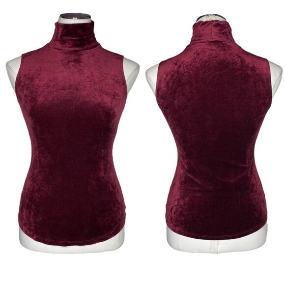 Theory Mock-Neck Sleeveless Slim Velour Knit Tank size Small - Picture 7 of 7